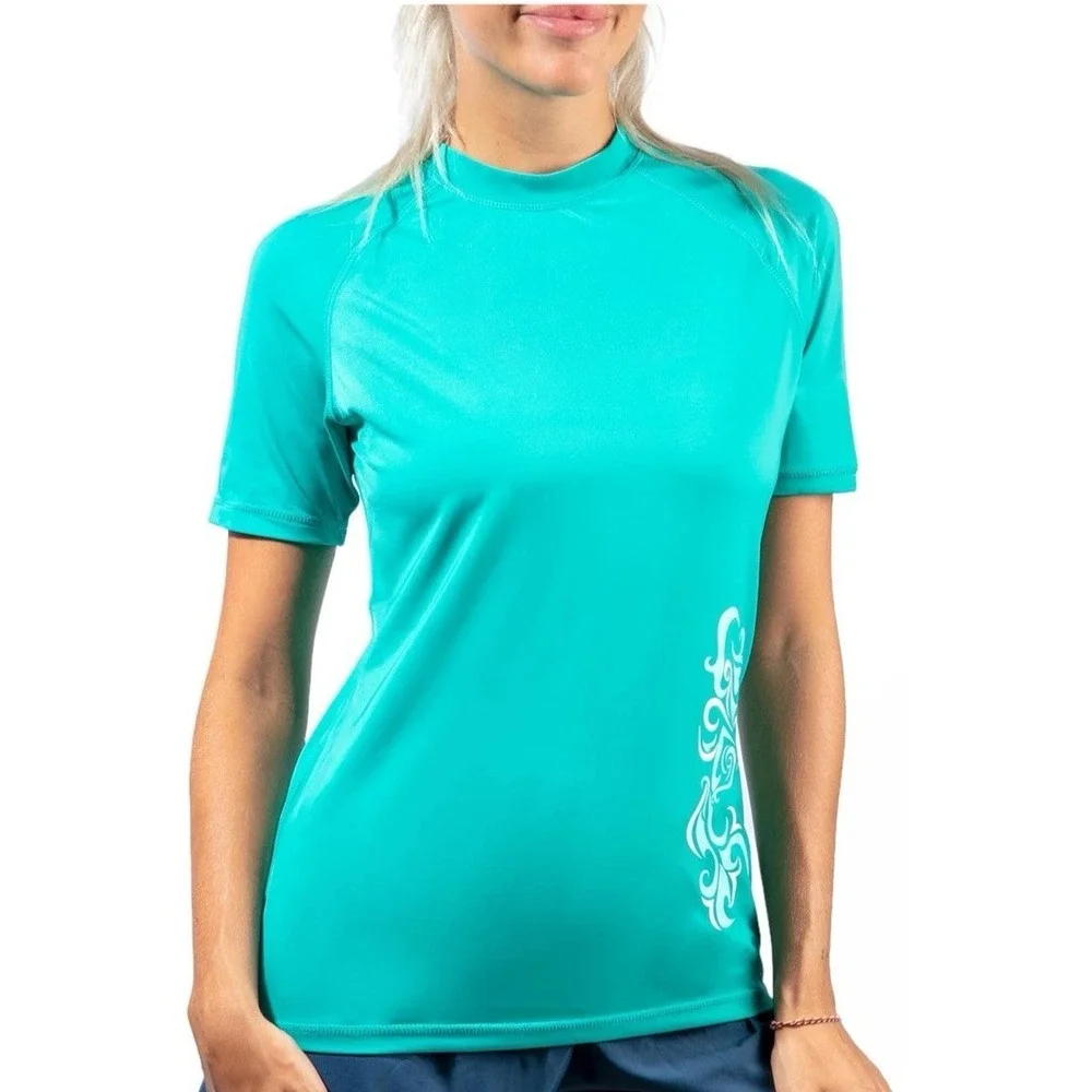 NWT Kanu Surf Women's Breeze Ii Swim Tee - Color Lagoon Teal - Size M - Picture 1 of 9